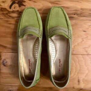 Marc Joseph New York Lime Green Loafers Womens 6.5 Penny Driving Moc Toe Slip